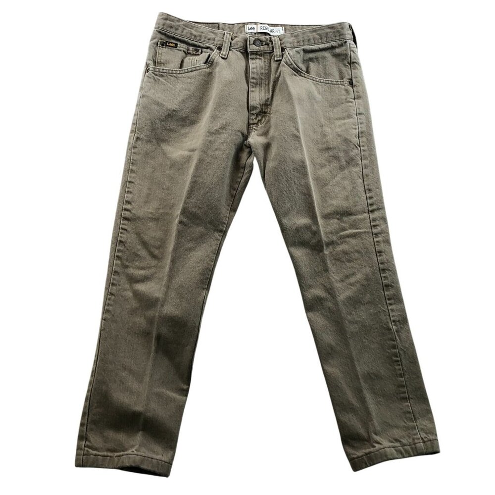 Lee Mens Jeans Size 32x30 Straight Leg Slim Regular Fit 100% Cotton Causal Gray